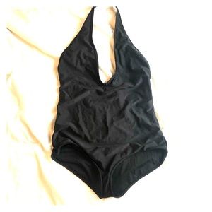 American Apparel Back Halter one piece Swimsuit L